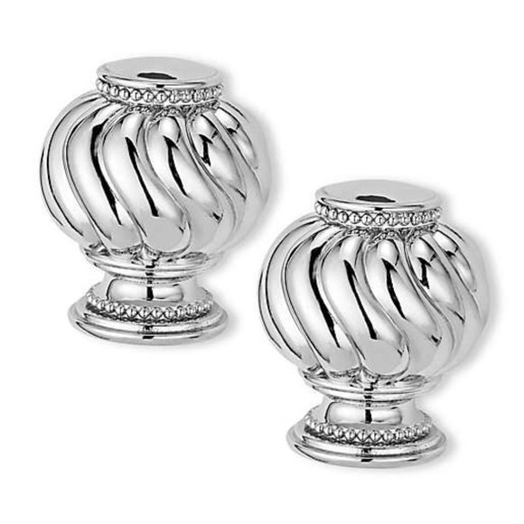 Cambria Polished Nickel Twist Ball Curtain Finials Set of 2 NEW - Picture 1 of 1